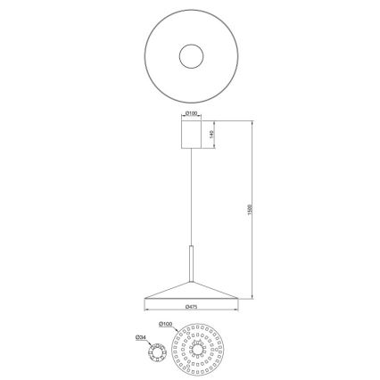 Globo - Lámpara colgante LED en cable LED/18W/230V 4000K negra