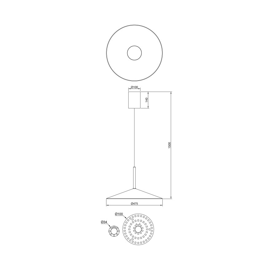 Globo - Lámpara colgante LED en cable LED/18W/230V 4000K negra