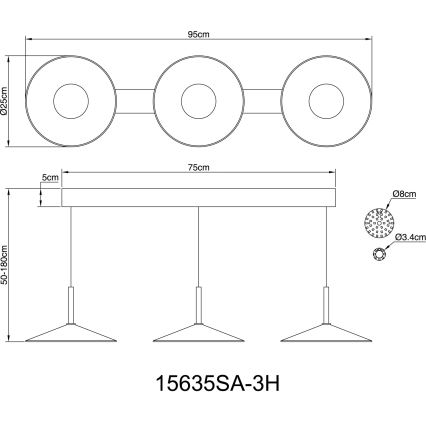 Globo - Lámpara colgante LED suspendida por cable LED/24W/230V 4000K beige