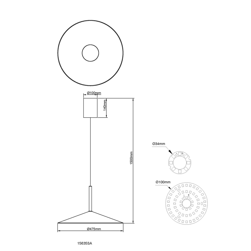 Globo - Lámpara colgante LED con cable LED/18W/230V 4000K color crema