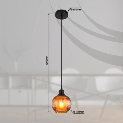 Globo - Lámpara colgante 1xE27/25W/230V diá. 15 cm cobre
