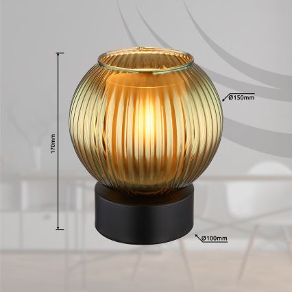 Globo - Lámpara de mesa 1xE27/25W/230V diá. 15 cm verde