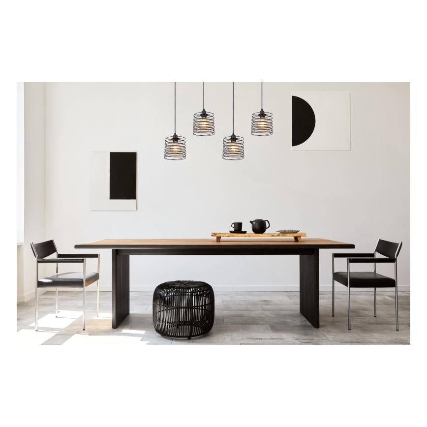 Globo 15640-4H - Lámpara colgante con cable TILLY 4xE27/60W/230V negra