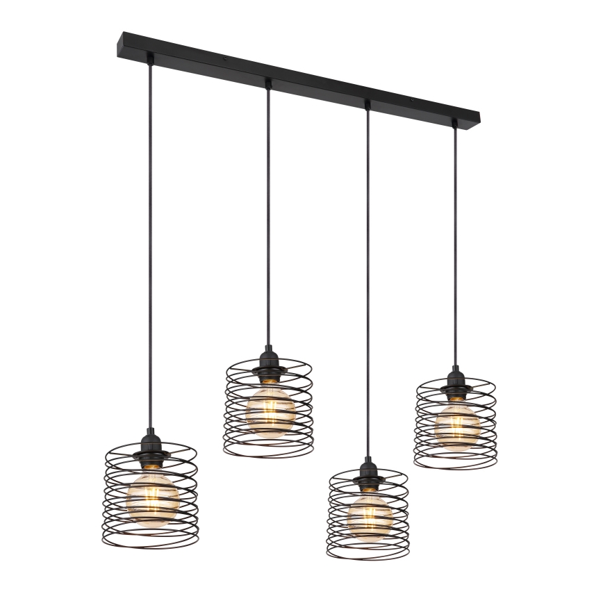 Globo 15640-4H - Lámpara colgante con cable TILLY 4xE27/60W/230V negra