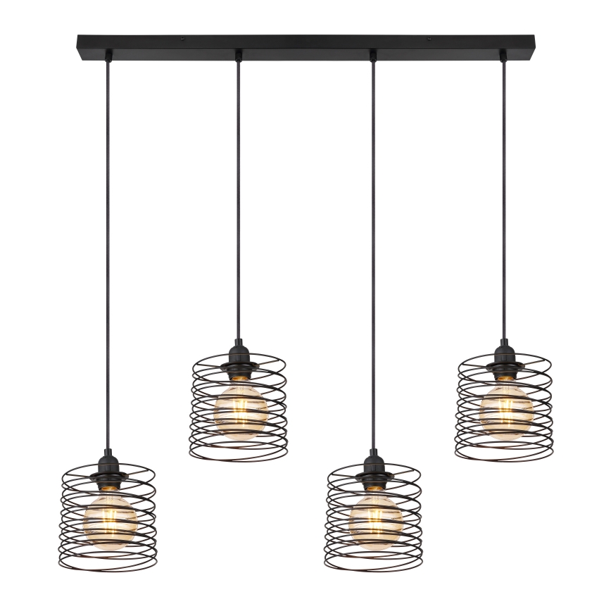 Globo 15640-4H - Lámpara colgante con cable TILLY 4xE27/60W/230V negra