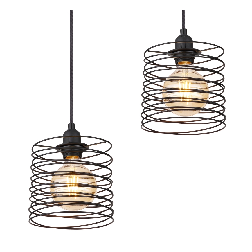 Globo 15640-4H - Lámpara colgante con cable TILLY 4xE27/60W/230V negra