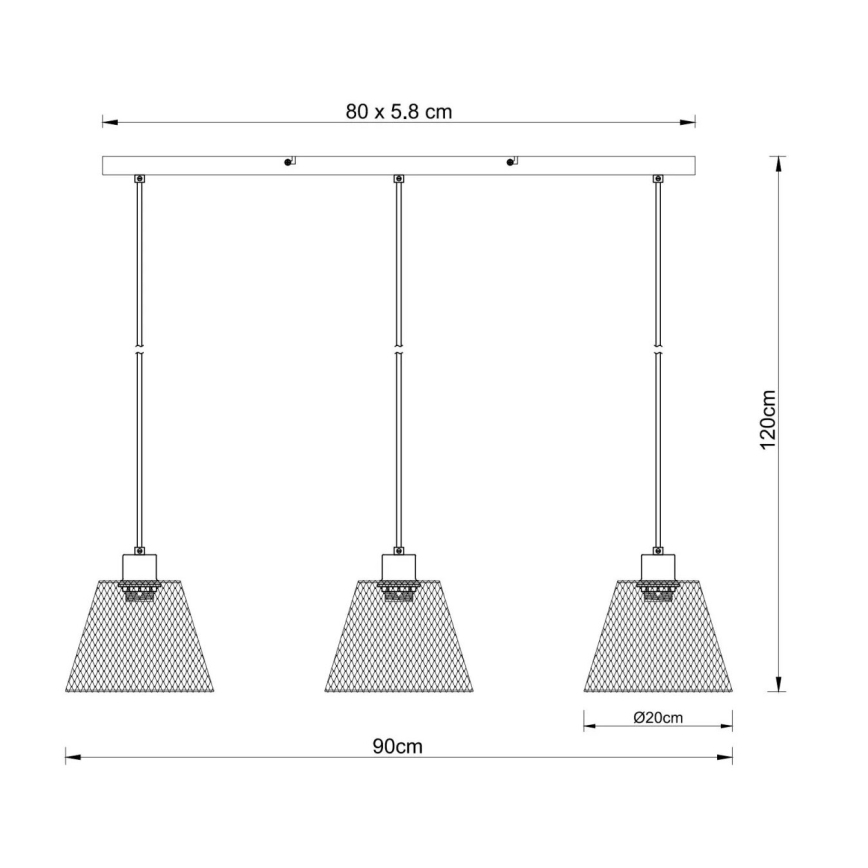 Globo - Lámpara colgante 3xE27/40W/230V