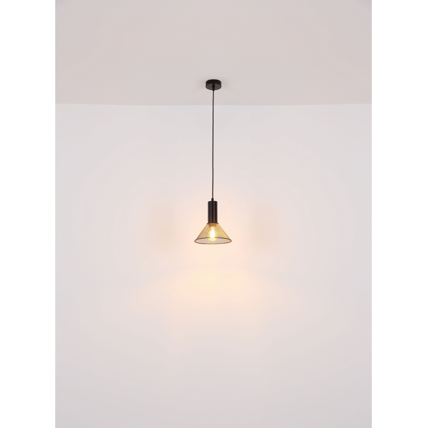Globo - Lámpara colgante 1xE27/60W/230V negro
