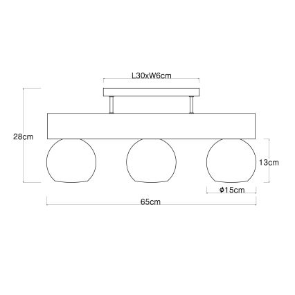 Globo - Lámpara de techo 3xE27/40W/230V