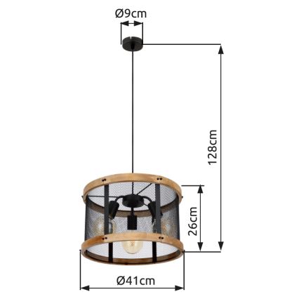 Globo - Lámpara colgante 3xE27/40W/230V diá. 40 cm