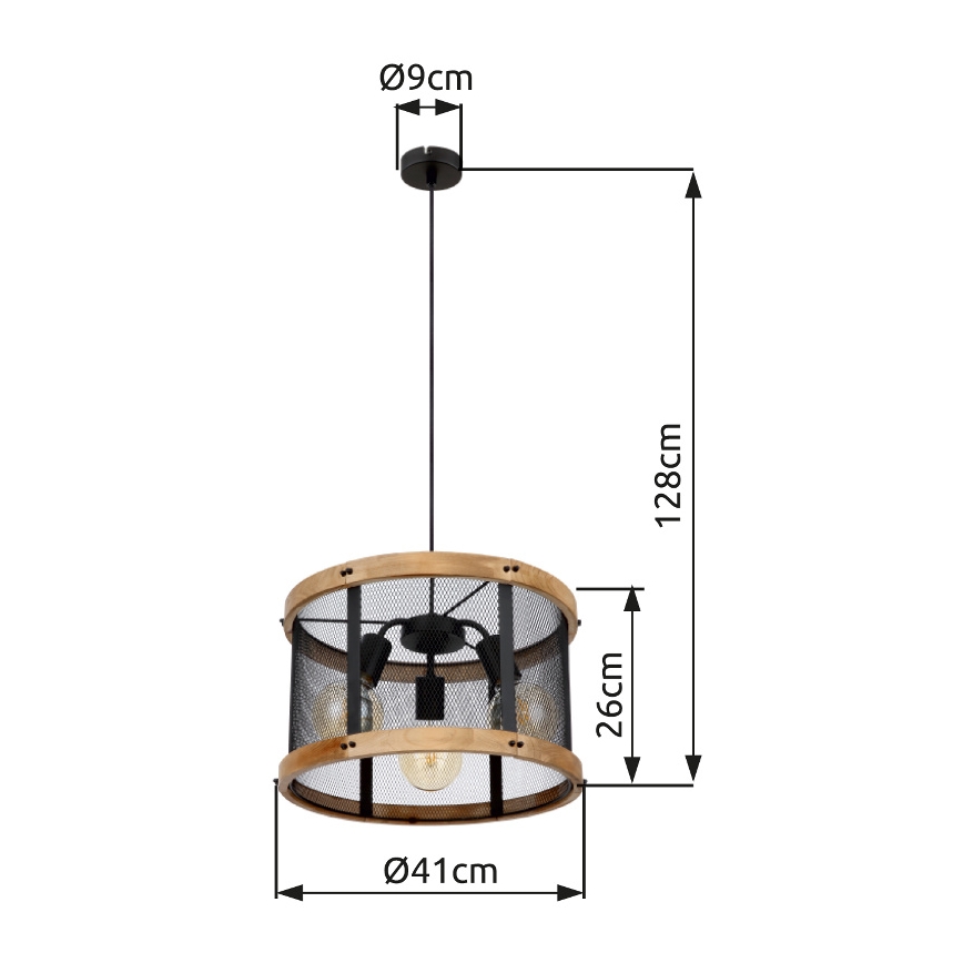 Globo - Lámpara colgante 3xE27/40W/230V diá. 40 cm