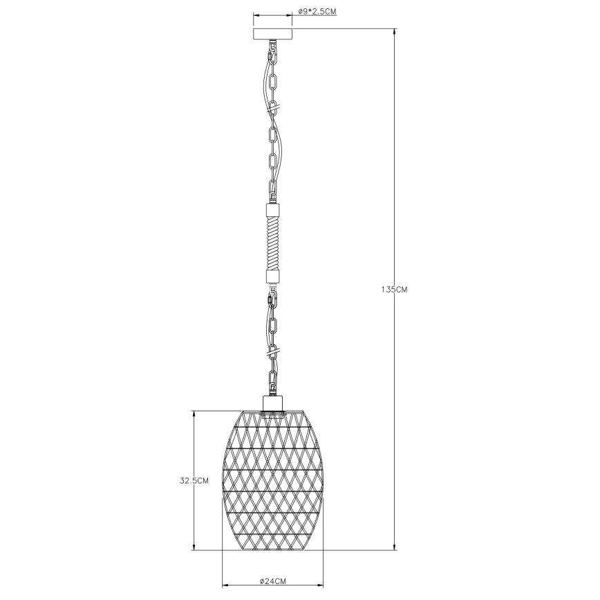 Globo - Lámpara de araña en cadena 1xE27/60W/230V