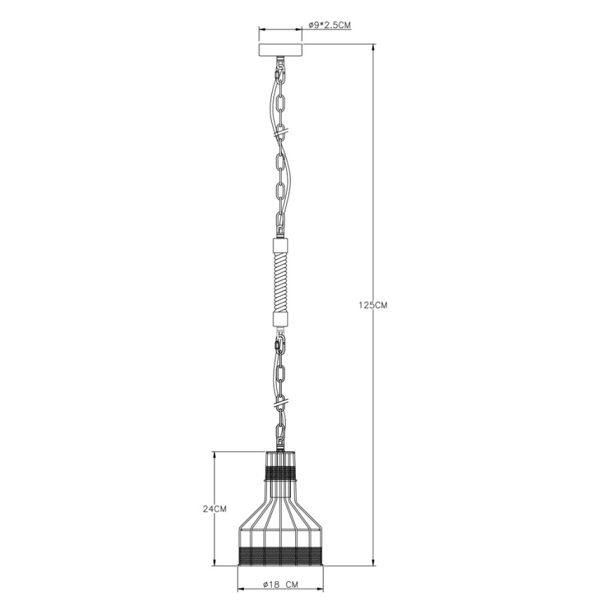 Globo - Lámpara de araña en cadena 1xE27/60W/230V