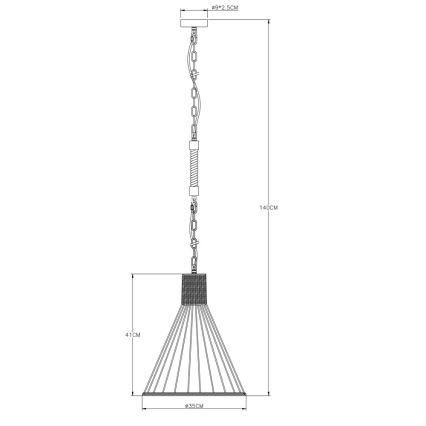 Globo - Lámpara de araña en cadena 1xE27/60W/230V