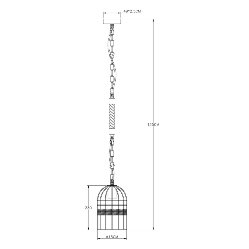 Globo - Lámpara de araña en cadena 1xE27/60W/230V