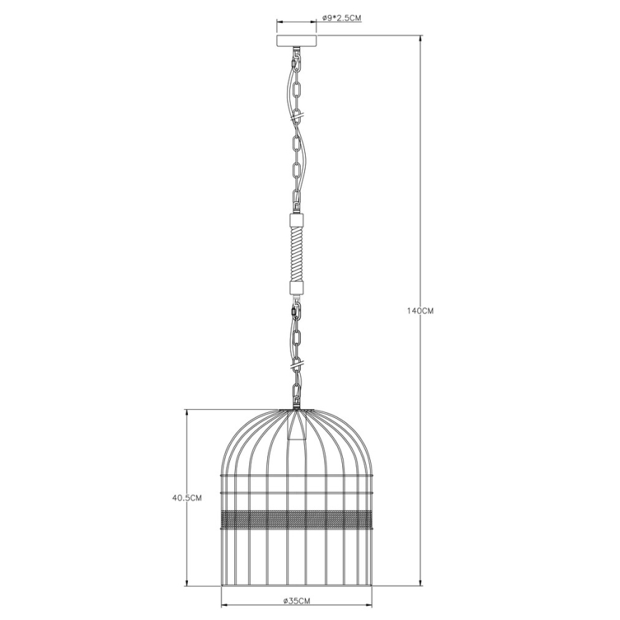 Globo - Lámpara de araña en cadena 1xE27/60W/230V