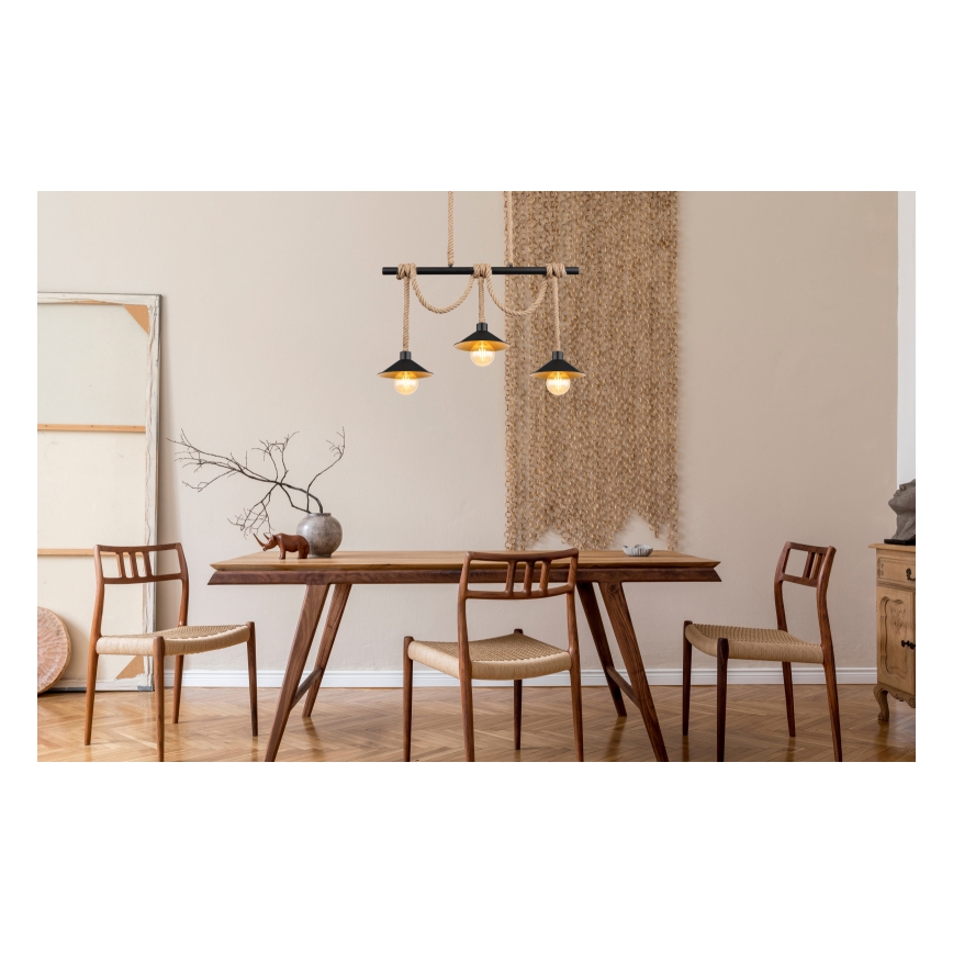 Globo 15690-3H - Lámpara colgante con cable DIANA 3xE27/60W/230V negra