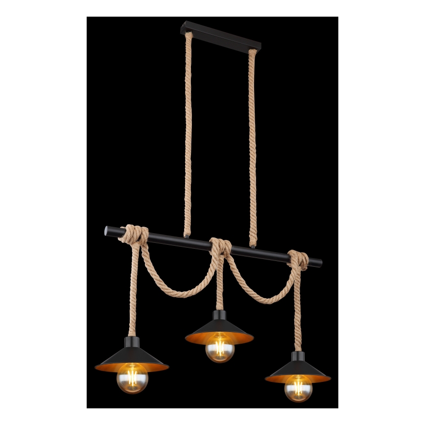 Globo 15690-3H - Lámpara colgante con cable DIANA 3xE27/60W/230V negra