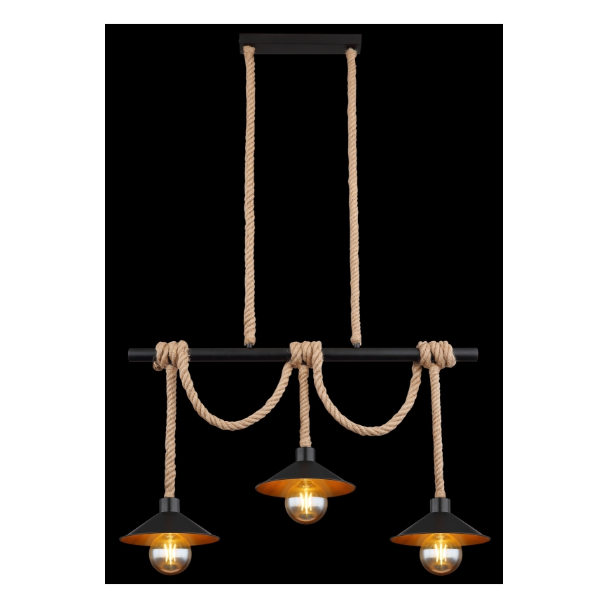 Globo 15690-3H - Lámpara colgante con cable DIANA 3xE27/60W/230V negra