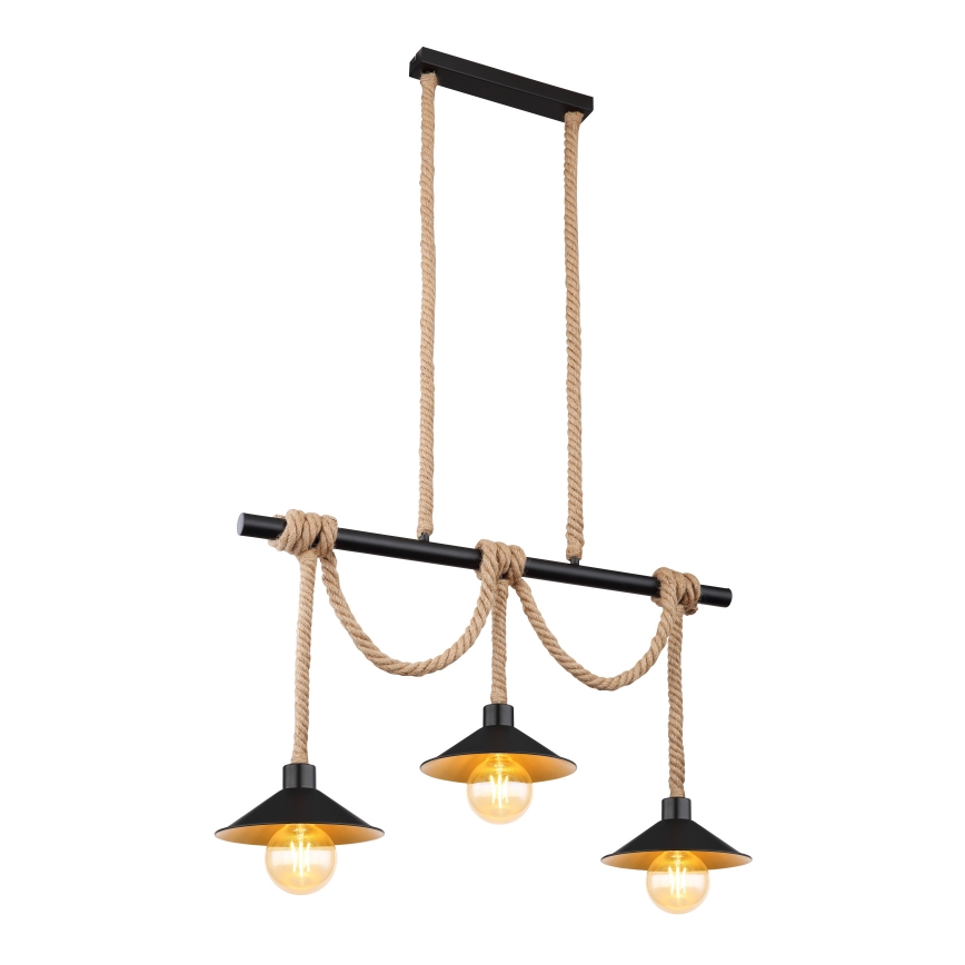 Globo 15690-3H - Lámpara colgante con cable DIANA 3xE27/60W/230V negra