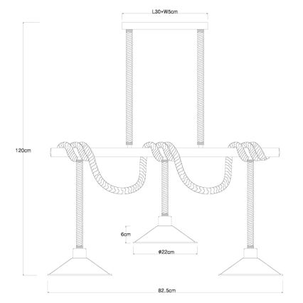 Globo 15690-3H - Lámpara colgante con cable DIANA 3xE27/60W/230V negra