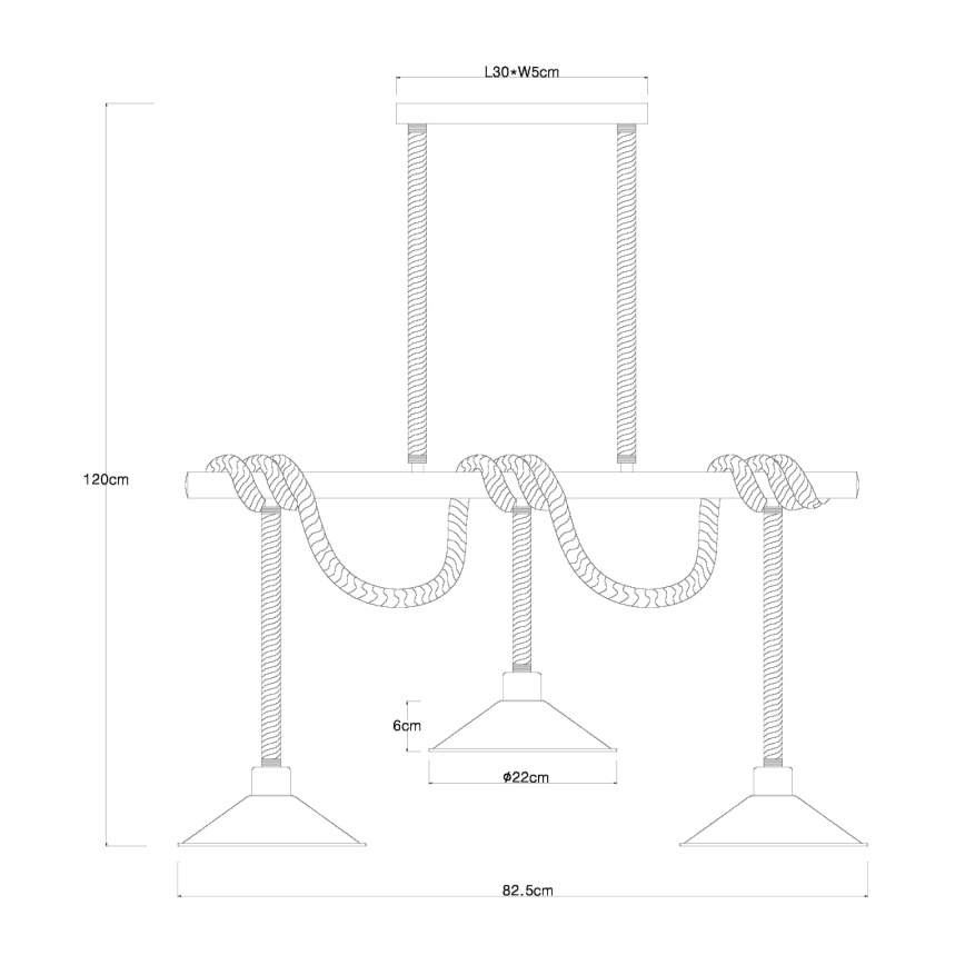 Globo 15690-3H - Lámpara colgante con cable DIANA 3xE27/60W/230V negra