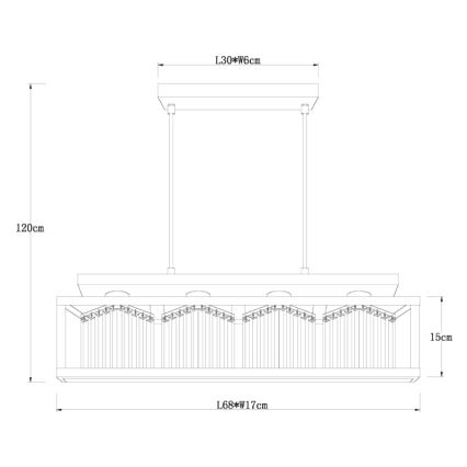 Globo - Lámpara colgante 4xE27/40W/230V