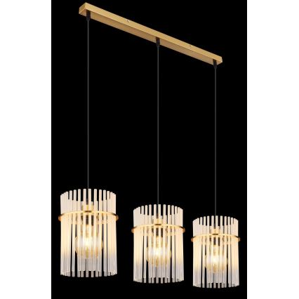 Globo - Lámpara colgante 3xE27/60W/230V dorado