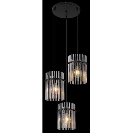 Globo - Lámpara colgante 3xE27/60W/230V diá. 47 cm negro