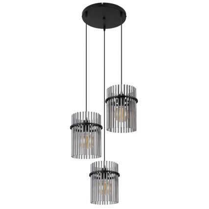 Globo - Lámpara colgante 3xE27/60W/230V diá. 47 cm negro
