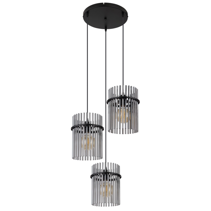 Globo - Lámpara colgante 3xE27/60W/230V diá. 47 cm negro