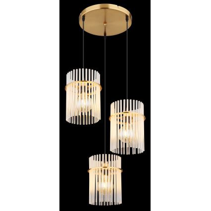 Globo - Lámpara colgante 3xE27/60W/230V diá. 47 cm dorado