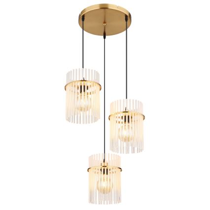 Globo - Lámpara colgante 3xE27/60W/230V diá. 47 cm dorado