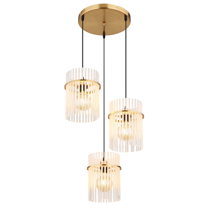 Globo - Lámpara colgante 3xE27/60W/230V diá. 47 cm dorado