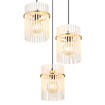 Globo - Lámpara colgante 3xE27/60W/230V diá. 47 cm dorado