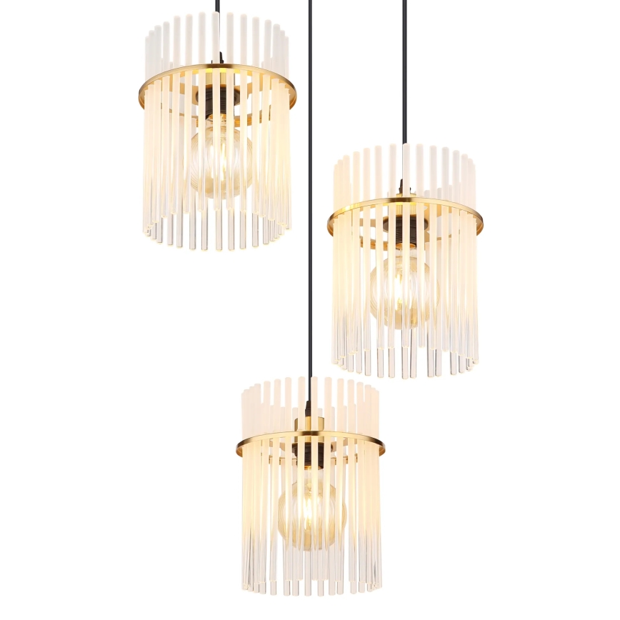 Globo - Lámpara colgante 3xE27/60W/230V diá. 47 cm dorado