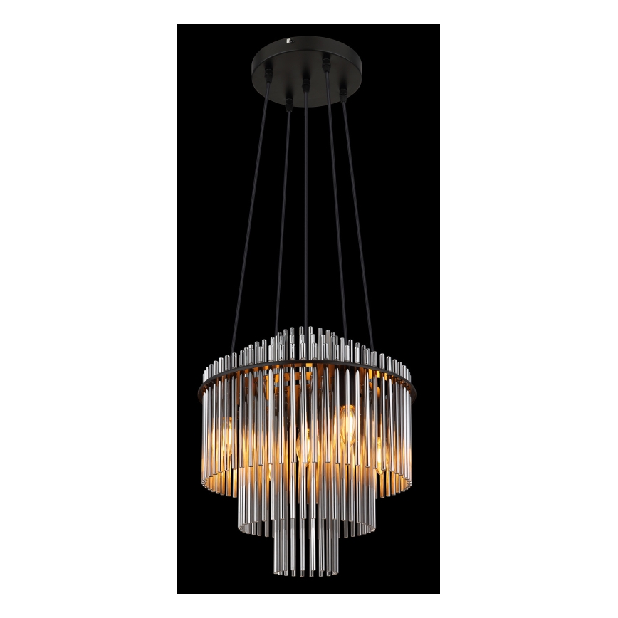 Globo - Lámpara colgante 5xE14/40W/230V negro