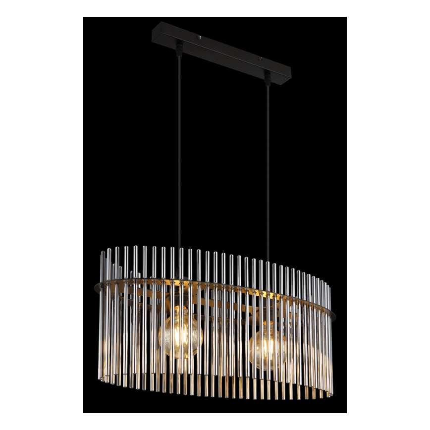 Globo - Lámpara colgante 2xE27/60W/230V negro