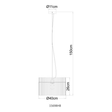 Globo - Lámpara colgante con cable 1xE27/60W/230V, diámetro 40 cm, color crema