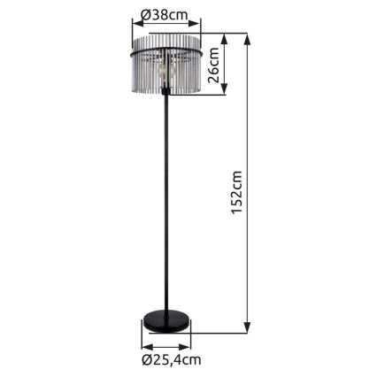 Globo - Lámpara de pie 1xE27/60W/230V negro