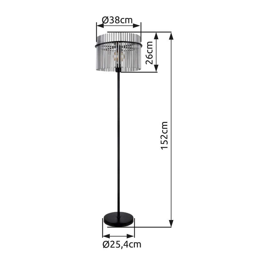 Globo - Lámpara de pie 1xE27/60W/230V negro