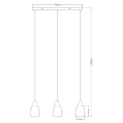 Globo - Lámpara colgante 3xE27/15W/230V