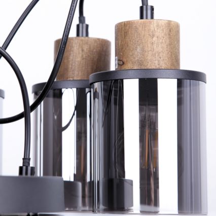 Globo - Lámpara colgante 3xE27/15W/230V diá. 27 cm roble