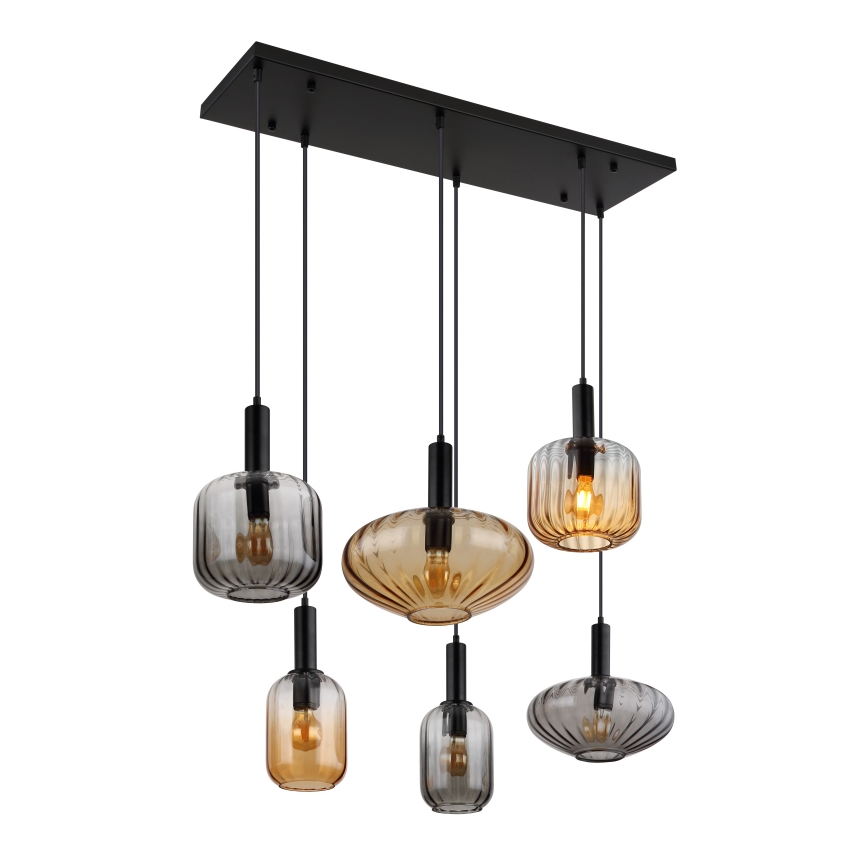 Globo - Lámpara colgante con cable 6xE27/60W/230V