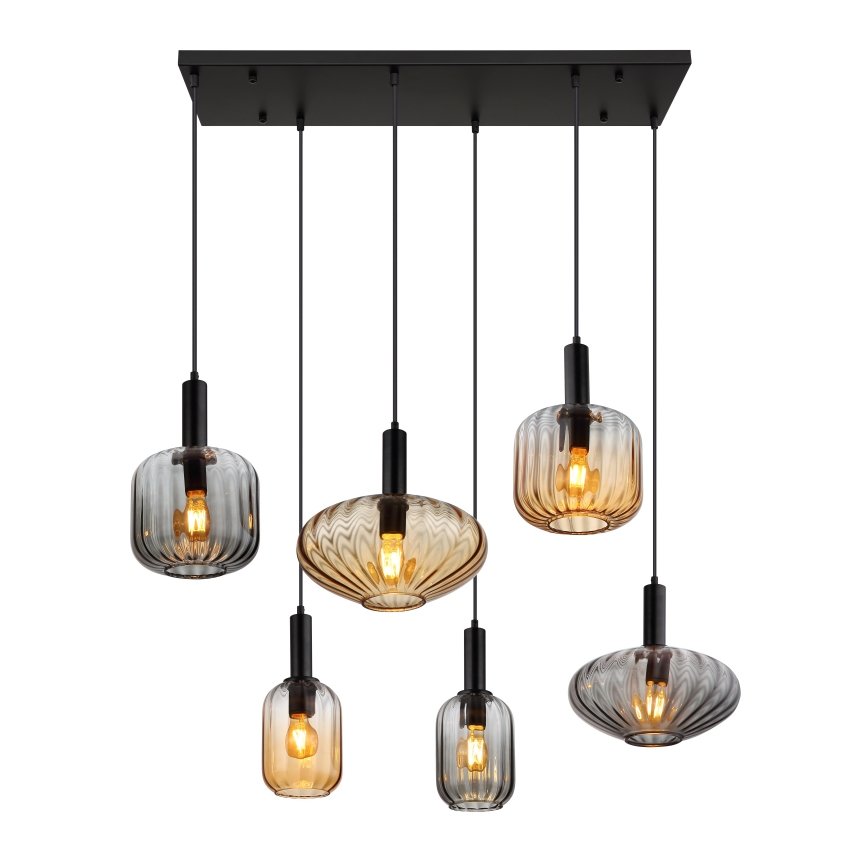 Globo - Lámpara colgante con cable 6xE27/60W/230V