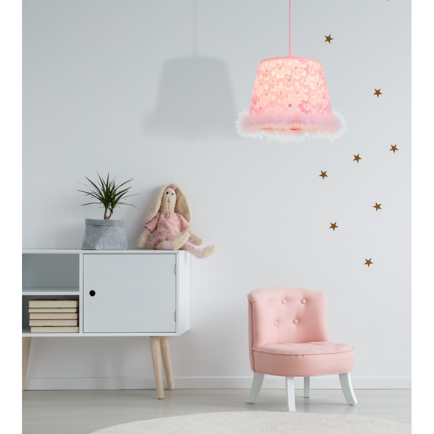 Globo - Lámpara colgante infantil 1xE27/60W/230V rosa