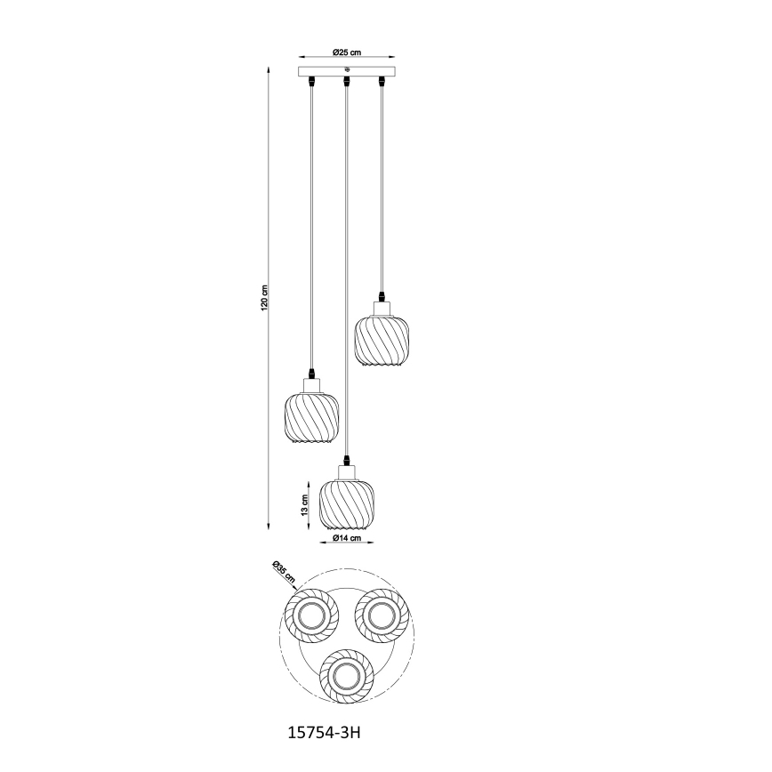 Globo - Lámpara colgante 3xE27/25W/230V