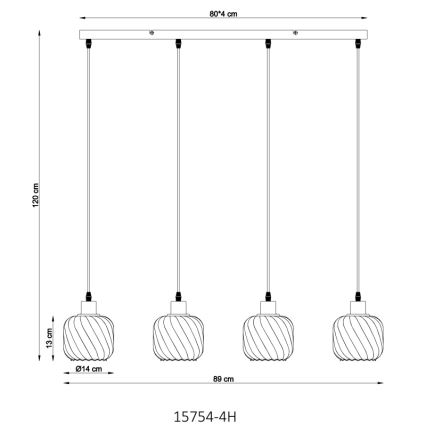 Globo - Lámpara colgante 4xE27/25W/230V