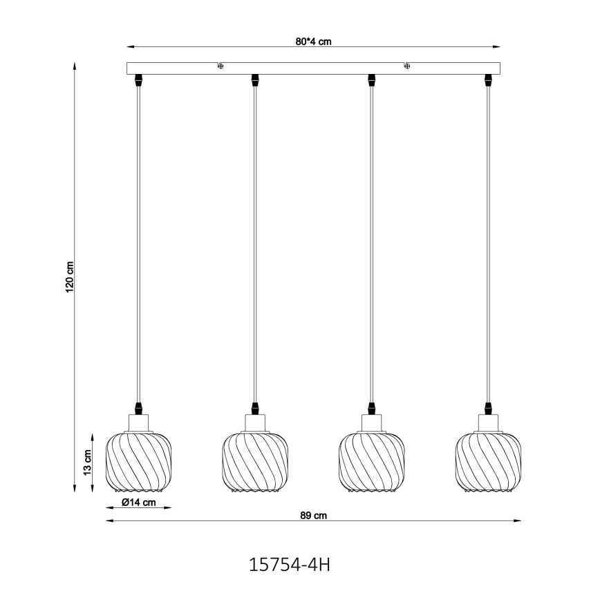 Globo - Lámpara colgante 4xE27/25W/230V