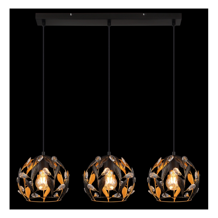 Globo - Lámpara colgante con cable 3xE27/40W/230V